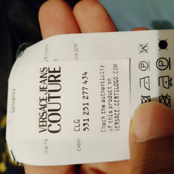 Versace Jeans Couture Outline Barocco gold andblack size us 44 men's dress shirt - Picture 4 of 5